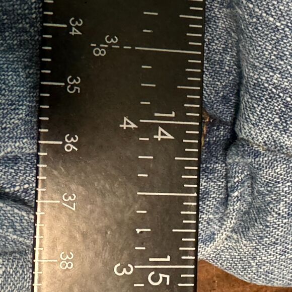 Route 66 Capri Womens 22W Blue Denim Button Fly Y2K Raw Hem Made in Russia Vntg - Picture 15 of 16